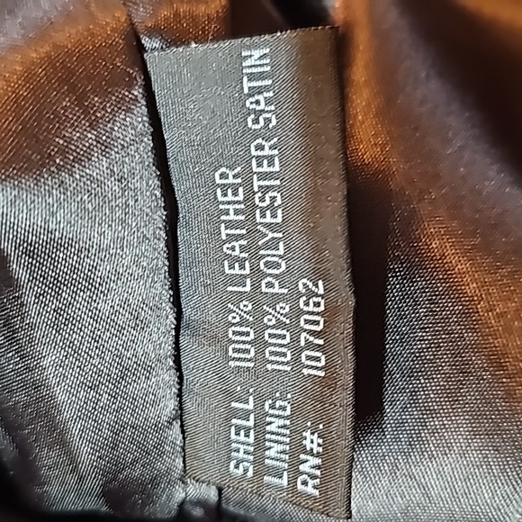 VINTAGE ARMANI COLLEZIONE BROWN DISTRESSED LEATHER ZIP-UP JACKET - Picture 15 of 16